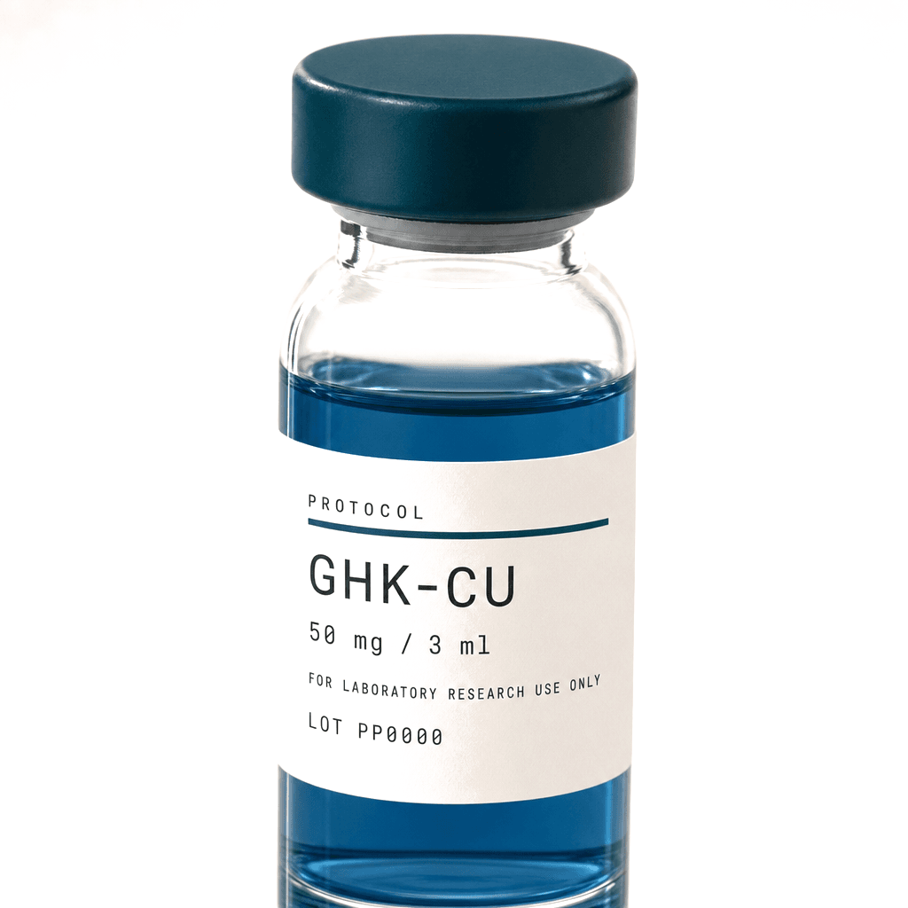 Protocol Peptides GHK-Cu vial label, detail view