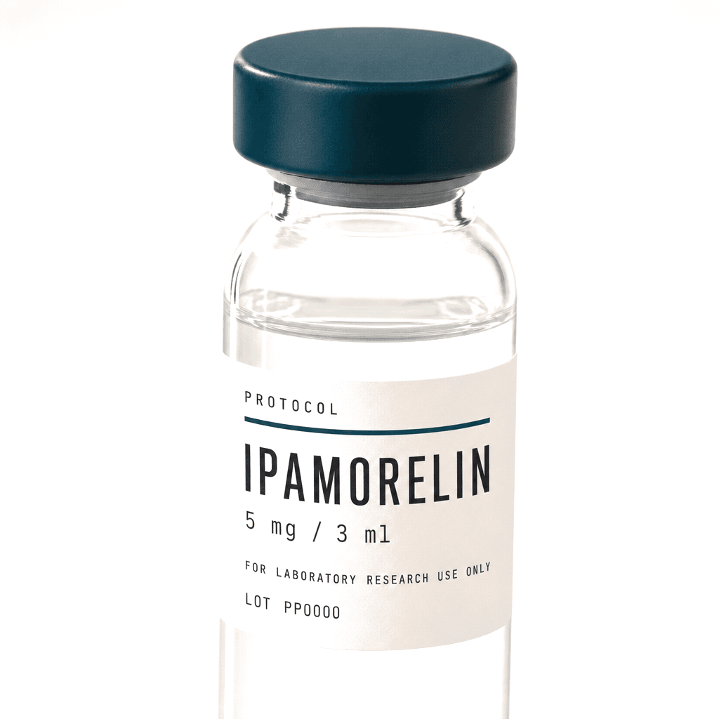 Protocol Peptides Ipamorelin vial label, detail view