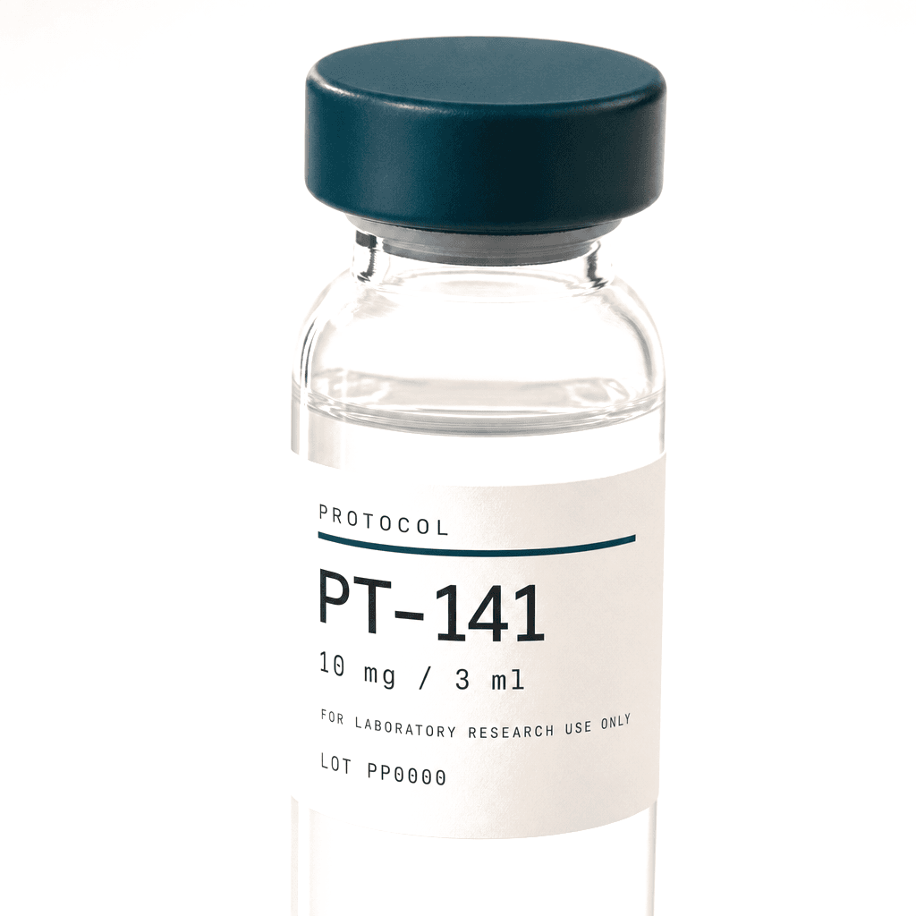 Protocol Peptides PT-141 vial label, detail view